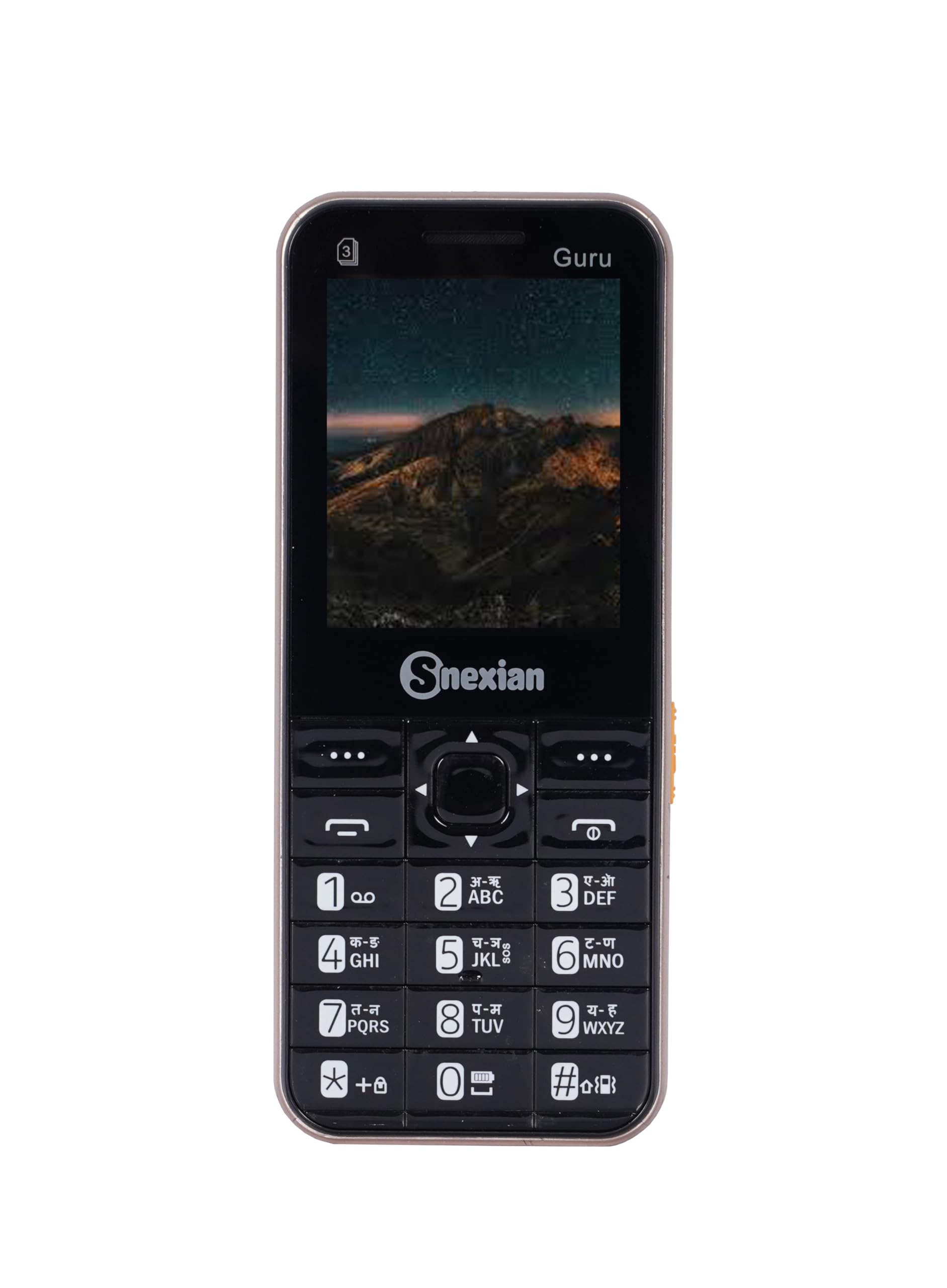 Snexian All-New GURU 915 Triple Sim |Keypad Mobile| with 2.4" Big Display | BT Dialer |Three Sim|Voice Changer|Auto Call Recording|Powerful 3000Mah Battery| FM|Camera|Feature Phone|Torch| Black+Gold