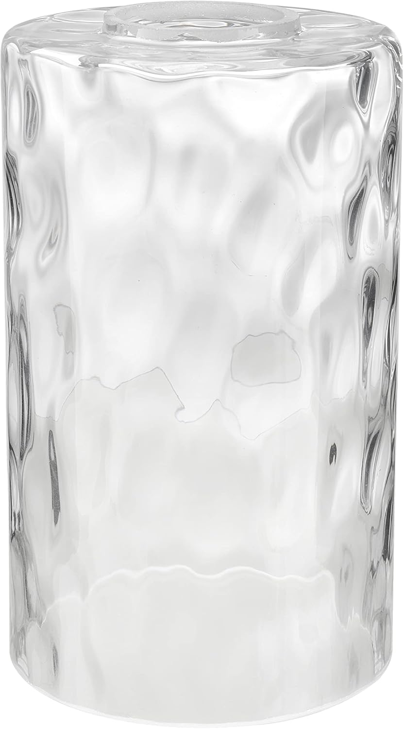 Aspen Creative 23527-63-1, Clear Hammered Glass Shade For Lighting Fixture/Vanity Light/Wall Light/Pendant, Size: 3-3/4" D x 5-3/4" H, 1 Pack