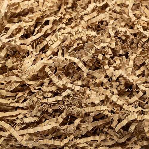 Wowxyz 1 LB Crinkle Cut Paper Shred Brown Crinkle Shredded Paper for Gift Baskets - Gift Box Bag Filler - Kraft Confetti Stuffing for Birthday Holiday Present Packaging Wrapping