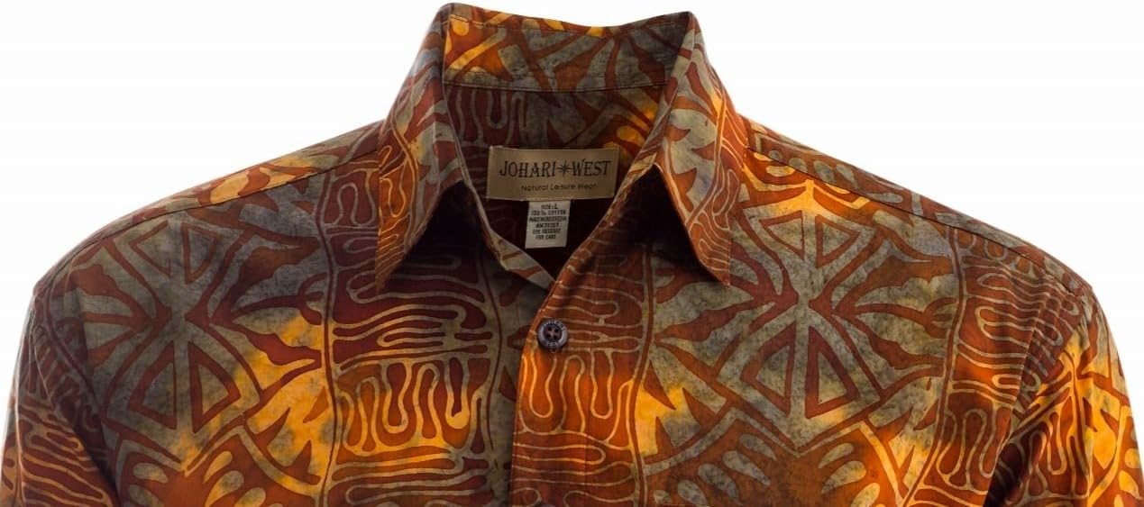 Hawaiian Shirt for Men Casual Button Down Short Sleeve Cotton Summer Batik Aloha Shirt - Image 9