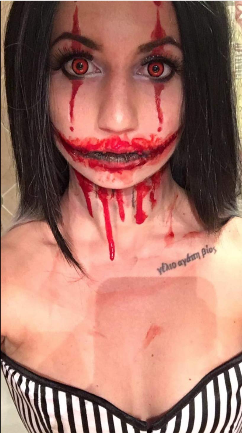 FXContacts Halloween Soczewki Kontaktowe – Kolorowe Soczewki Cosplay bez Mocy – Czerwony Wampir – 1 Para – Przemień się w CZERWONEGO WAMPIRA