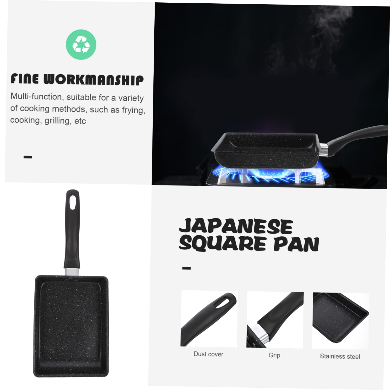 Japońska patelnia do omletów Mała patelnia Nonstick Nonstick Naczynia do pieczenia Nonstick Dosa Pan Japońska kwadratowa patelnia Kwadratowa patelnia do naleśników Kwadratowa patelnia do steków Niep