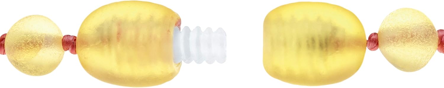 Genuine Amber Necklace and Bracelet from Baltic Sea Made with Unpolished Lemon Rose Quartz and Red Agate 34 cm (13.4 & 5.9 Inches) - Image 3