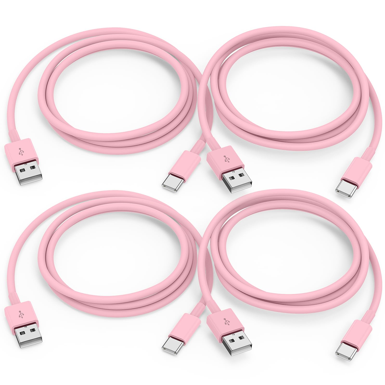 USB to USB C Cable for iPhone 16/15 [MFi Certified] Carplay Cable Car Charger Cord 3FT/4Pack Compatible with iPhone 16 Plus/16 Pro/16 Pro Max, iPhone 15 Plus/15 Pro/15 Pro Max,iPad Air/Mini-Pink