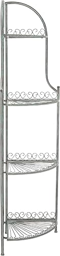 Miniatura 6 de Safavieh Outdoor Collection Abarrane - Estantería esquinera de hierro forjado de 4 niveles, estilo victoriano, color verde oscuro antiguo