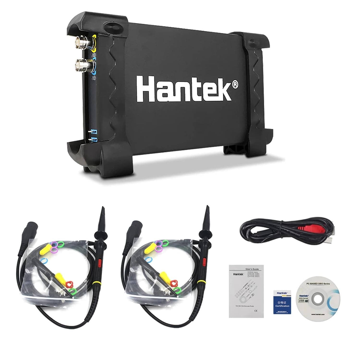 Hantek 6022BE Oscilloscope virtuel USB à stockage numérique avec bande passante de 20 MHz, oscilloscope portable à 2 canaux