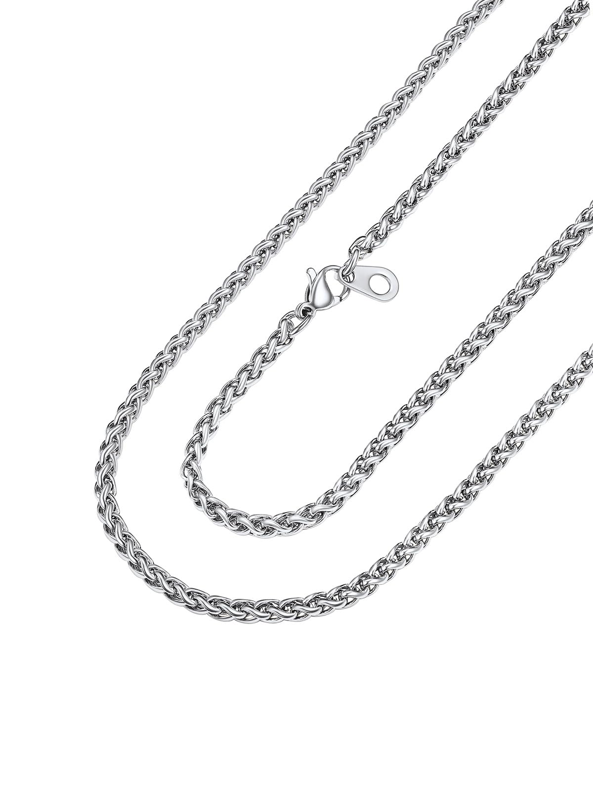PROSTEEL Stainless Steel Wheat Chain Necklace for Men Women