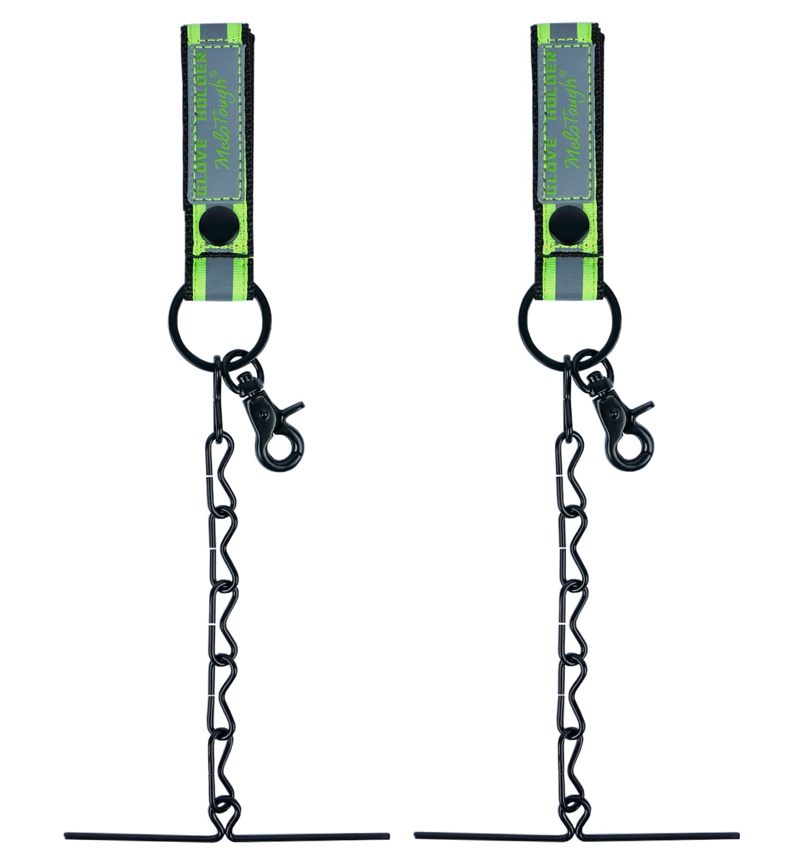 MELOTOUGH Tape Thong for Tool Belt Waist Electricians Tape Holder Chain with Keyring and trigger snap hook… (Reflective Green, 2)
