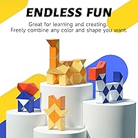 Vista 2 de GAN Twist Magic Snake, 48 cuñas 6 colores cubo rompecabezas con juguete juego de rompecabezas para niños y adolescentes