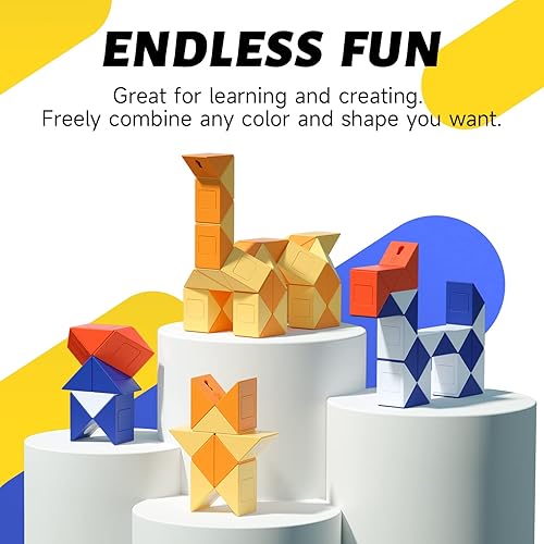 Miniatura 2 de GAN Twist Magic Snake, 48 cuñas 6 colores cubo rompecabezas con juguete juego de rompecabezas para niños y adolescentes