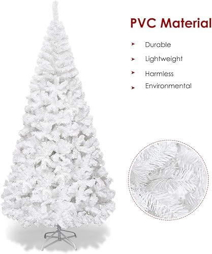 Miniatura 5 de Árbol de Navidad artificial Goplus, pino de Navidad con patas de metal macizo, perfecto para decoración de Navidad en interior y exterior