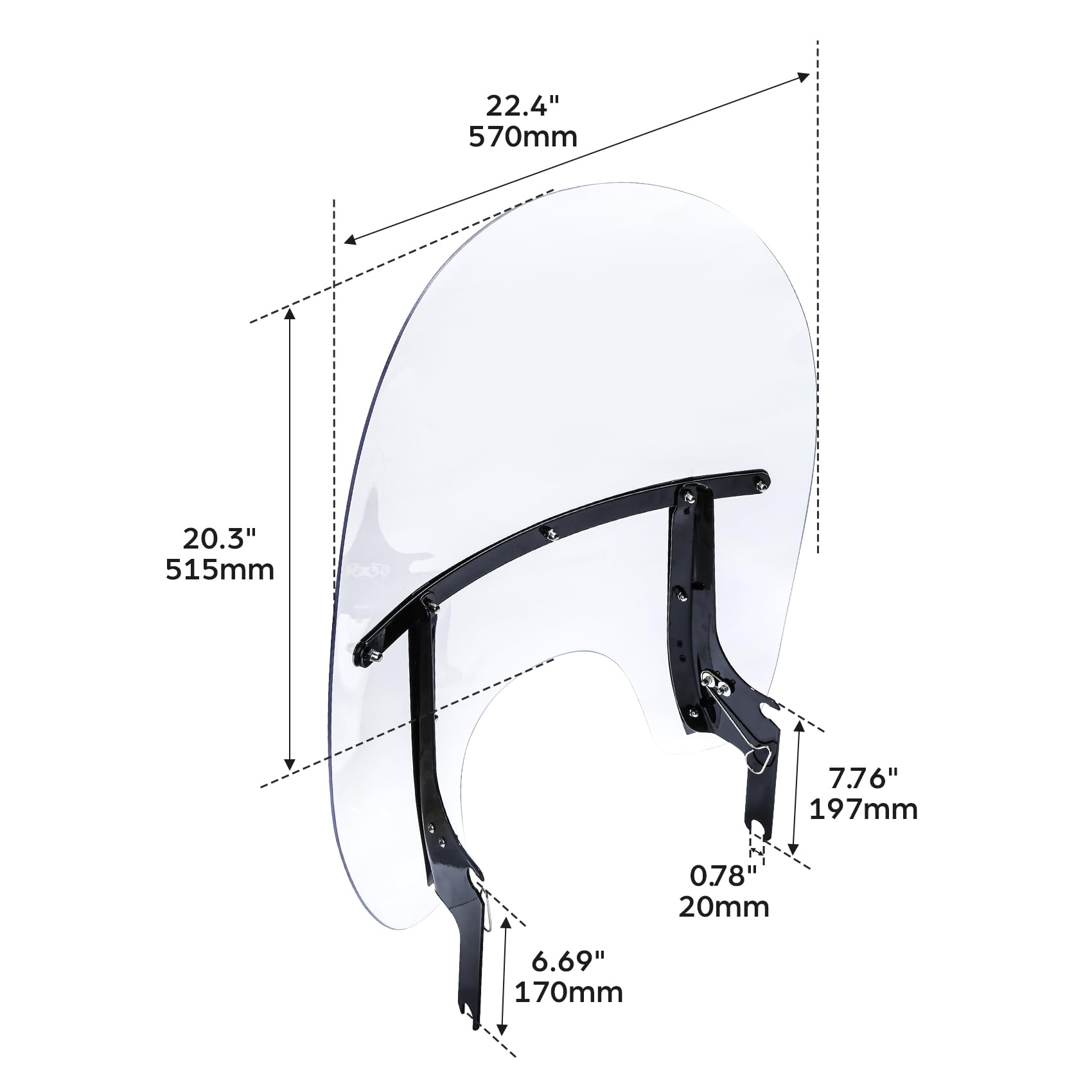 TCMT Parabrezza adatto per Harley Road King FLHR 1995-2022 FLHRXS 2017-2025 Custom FLHRS 2004-2007 Classic FLHRC 2007-2013