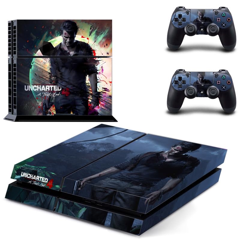 TCOS TECH PS4 Skin Protective Wrap Cover Vinyl Sticker Decals for Playstation 4 Fat Version Console and Dual Shock 4 Sticker Skins PS4 Fat Skin Console and Controller (Uncharted) (B0CRHN7K6W) Amazon Price History, Amazon Price Tracker