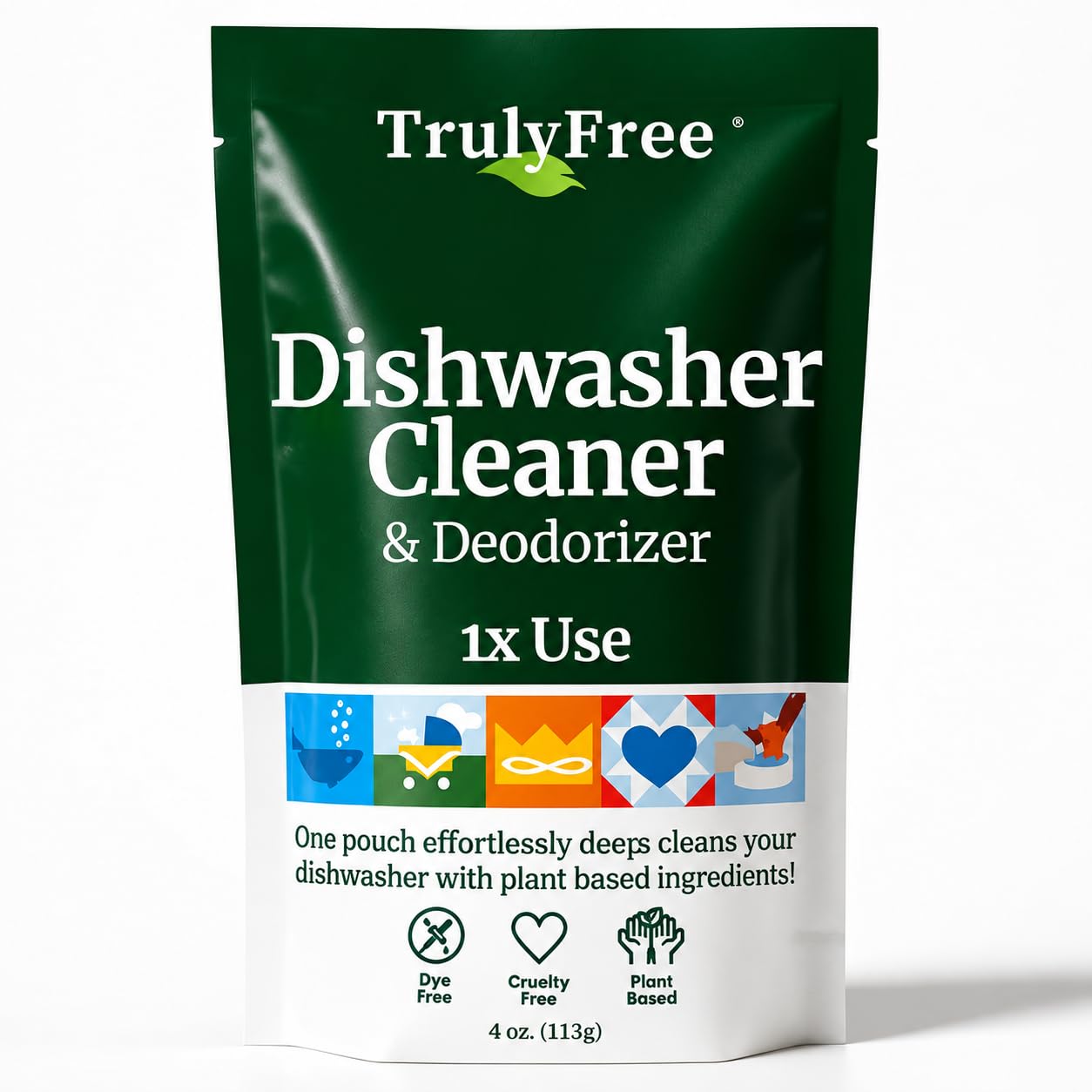 Truly Free Plant Based Dishwasher Cleaner - Lemon - 4oz - Pack of 1