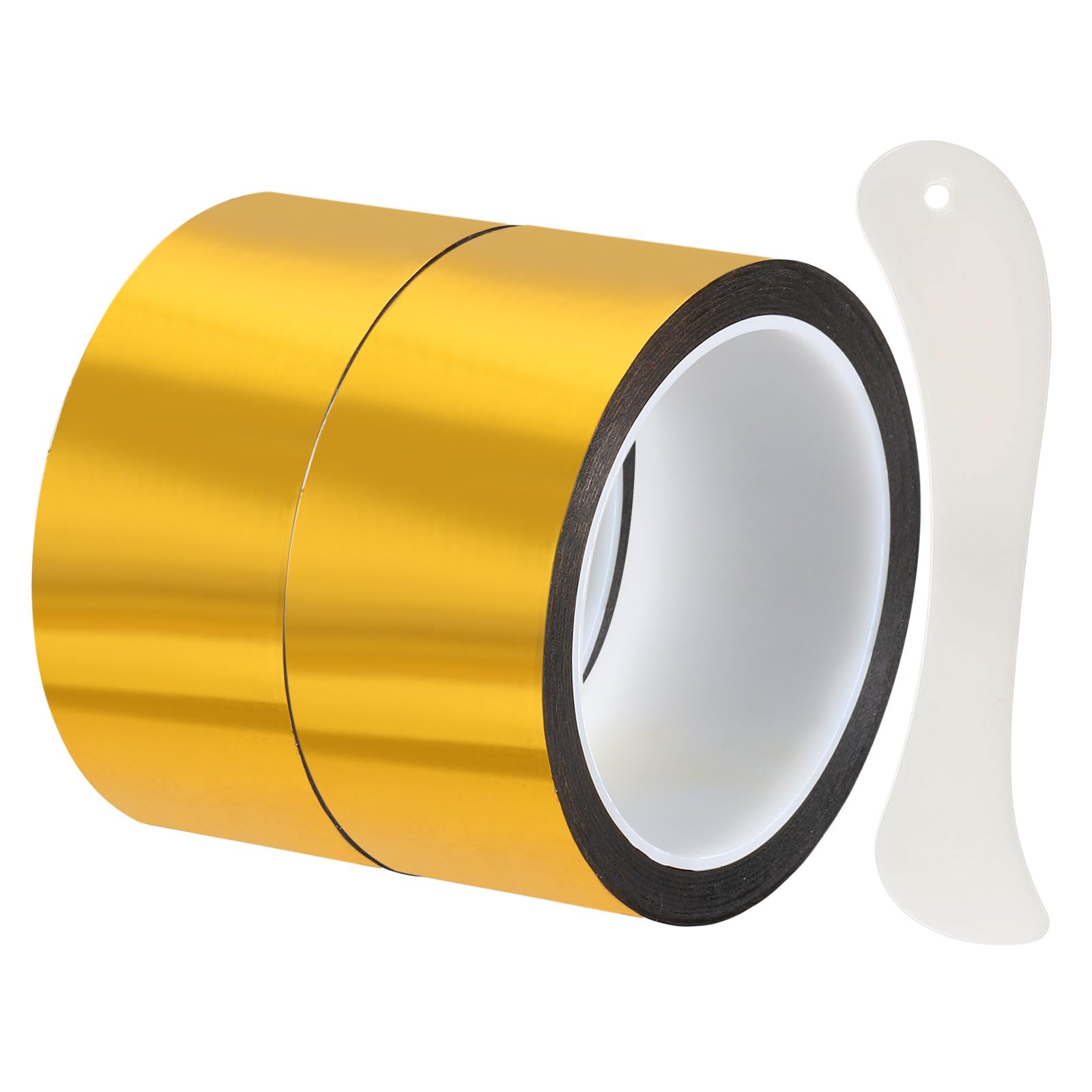 DEFANEX Metallic Mirror Tape (45mm x 50m, 0.05mm, Gold)(2 Roll) Self Adhesive Duct Tape, for Wall Decoration Border DIY Gift Wrap