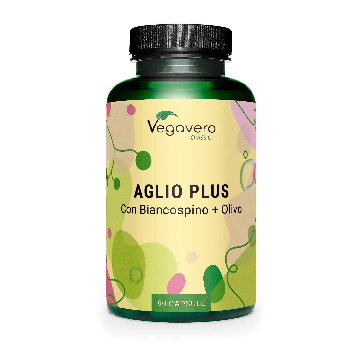 Aglio + Biancospino + Ulivo Vegavero® | Estratti titolati: 1% di Allicina, 3% di Flavoni e 40% Oleuropeina | Integratore in Capsule per la Pressione Sanguigna* | Vegan