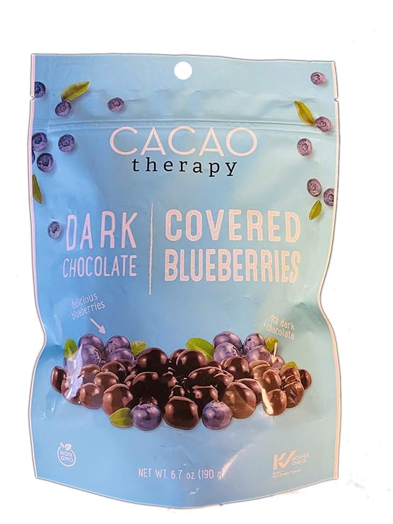 Cacao Therapy Dark Chocolate Covered Blueberries 6.7 Oz