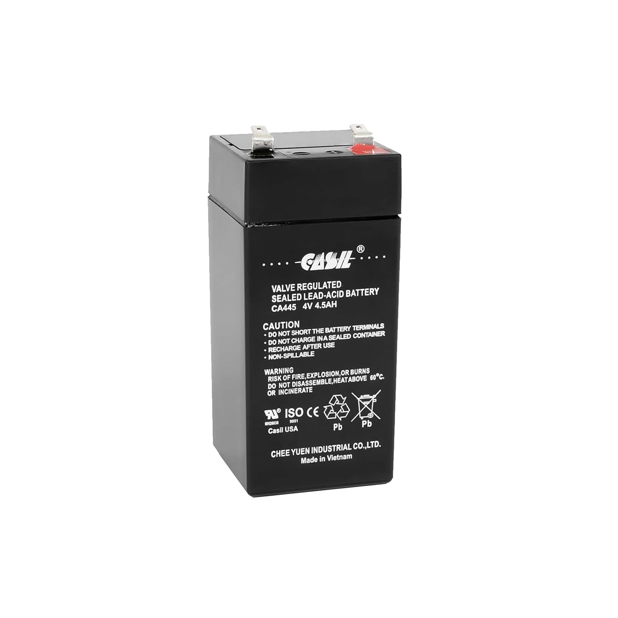 Casil 4v 4.5Ah SLA Sealed Lead Acid Battery for Fi-Shock SS-440 Fi-Shock SS-740 Toyo 2FM4.5 (CA445-1PC)