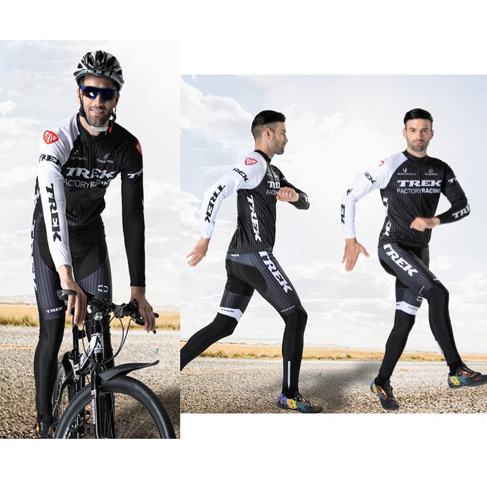 Tenue Cyclisme Homme Manches Longues + Cuissard 20D Gel – Respirant, Séchage Rapide, Idéal VTT Et Route Hiver/Été
