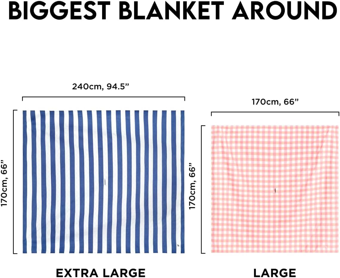 Dock & Bay Picnic Blanket - Quick Dry & Water Resistant - 100% Recycled Materials - Large (66x66) - Whitsunday Blue
