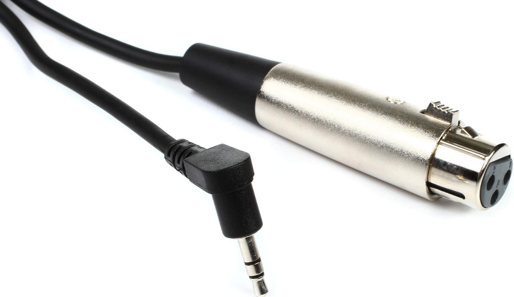 HosaTech XVS-101F 1ft XLR3F to Right Angle 3.5mm TRS Microphone Cable