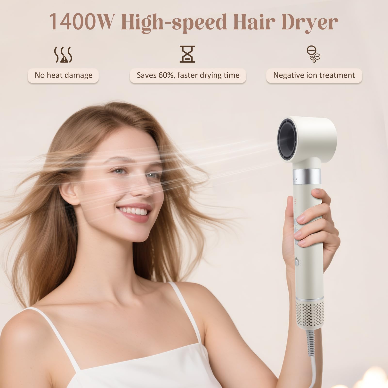 Airbliss Air Styler 6 en 1 Cepillo de Aire Caliente 1400W Iónico Tecnología Coanda