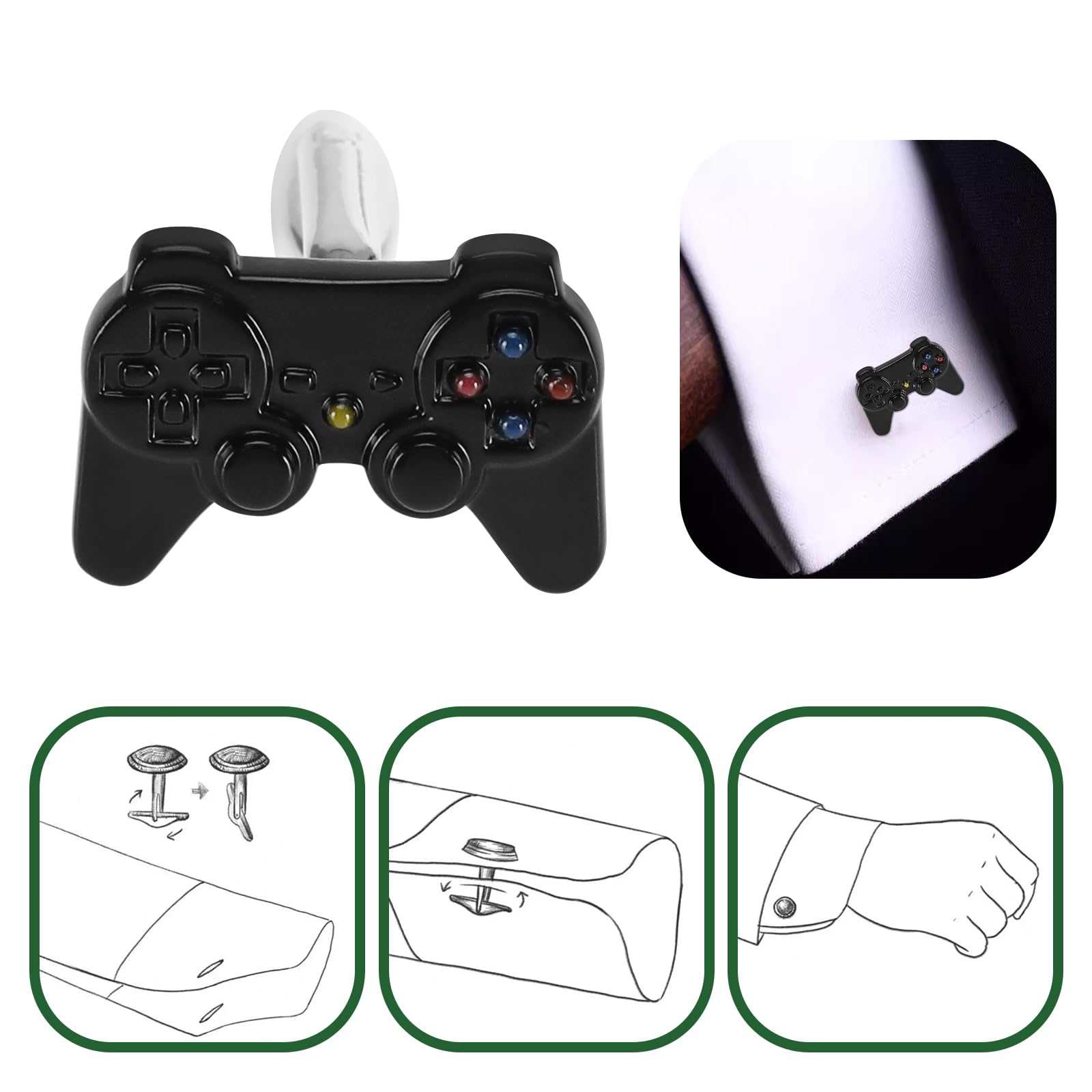 2 Szt. Kontroler Gier Spinki do Mankietów Gamepad Uchwyt Miedziane Ślubne Męskie Akcesoria do Mankietów dla Mężczyzn Delikatne
