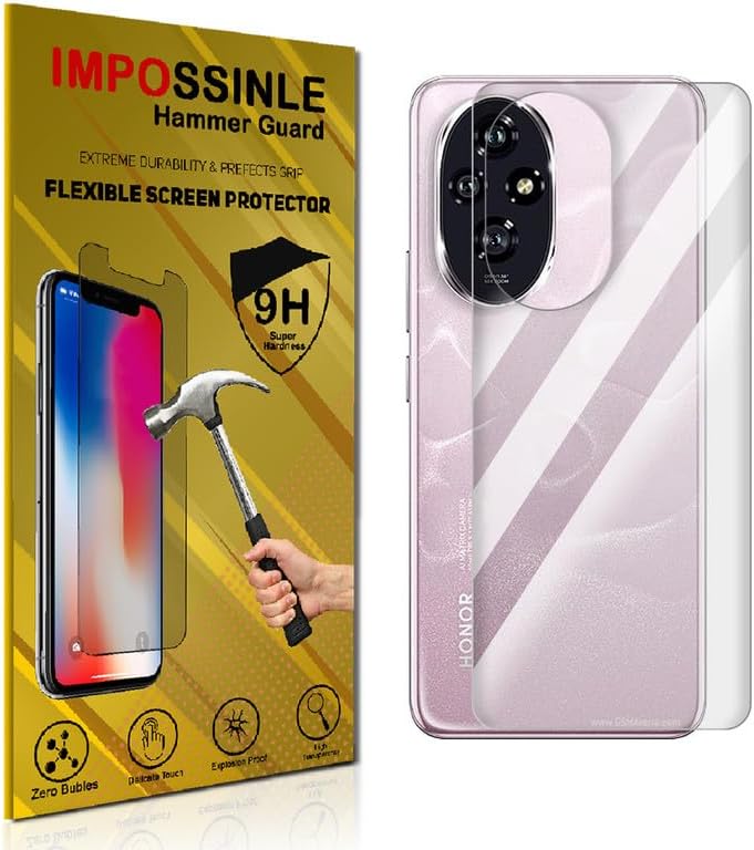 FCS Back (Glossy) for Honor 200 5G | TPU Glossy Finish Flexible Film Self Healing Screen Protector | Screen Guard