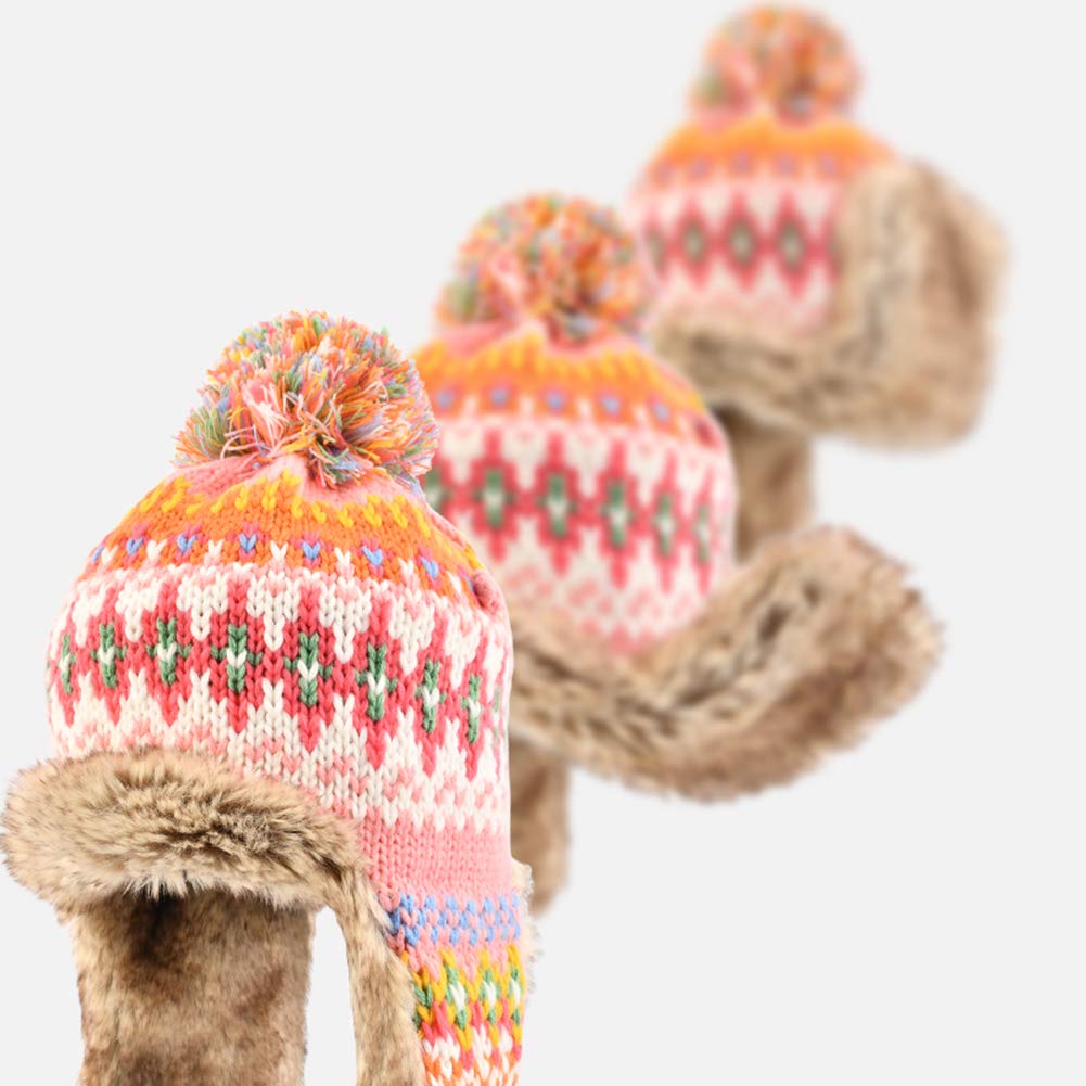 Gorro de Punto Gorro de Invierno cálido para niños y niñas Gorro para niños pequeños Gorro con pompón, 6-9 años Household faucets