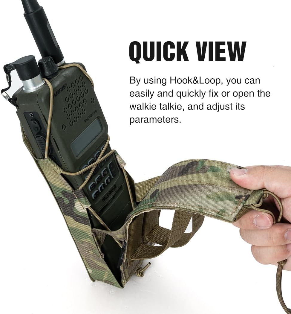 Tactical Universal Radio Holster Military Heavy Duty Holder Case For Two Way Walkie Talkie For MPU5 PRC148/152 (Camo)