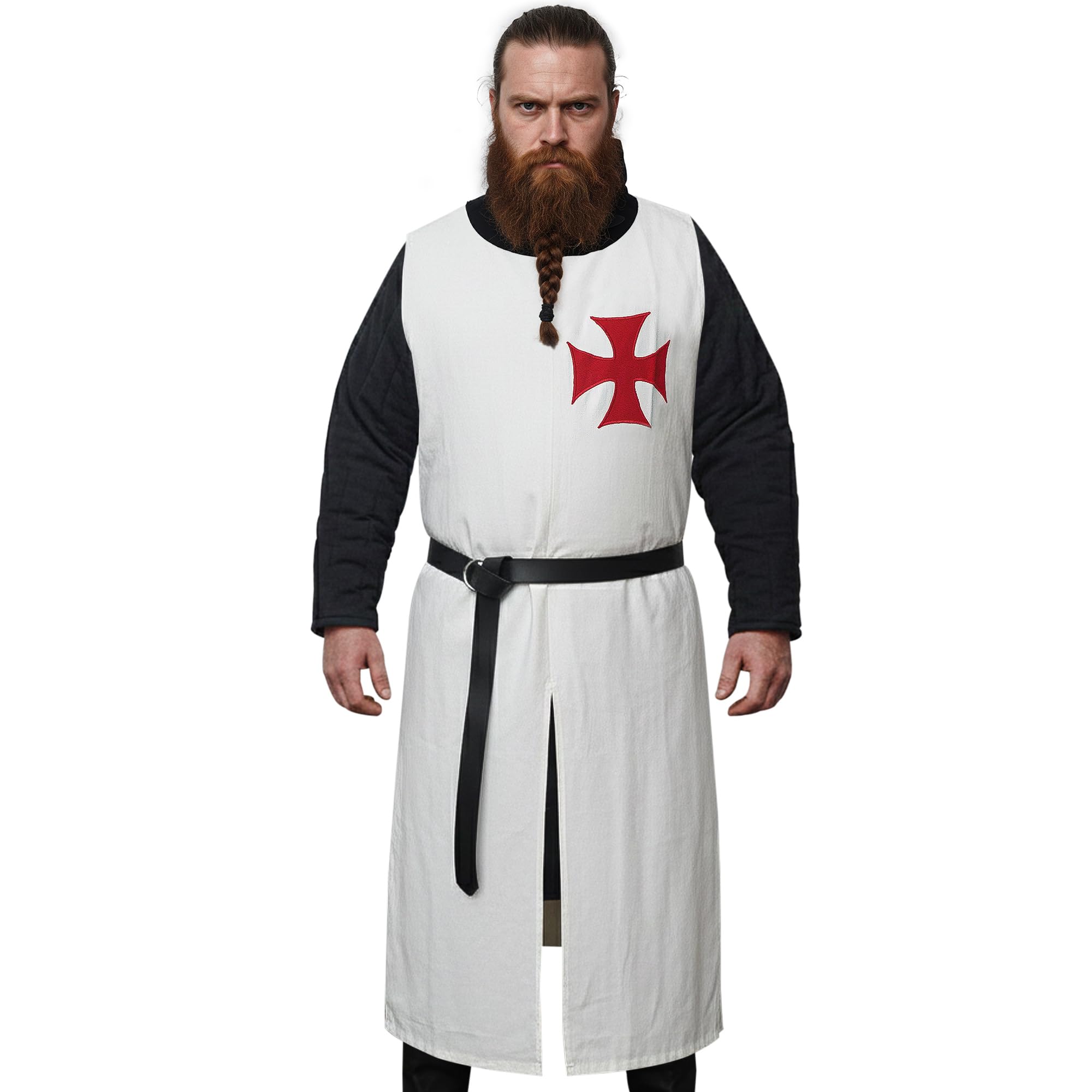 Lord of Battles Templar Knight Surcoat – Cotton Canvas Templar Crusader Tabard | for LARP, Reenactment, Cosplay & Display (Templar - Red, XXL/XXXL)