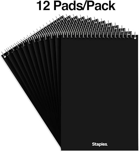 Miniatura 3 de STAPLES Steno Notepads, 6 x 9 Inch, Gregg Ruled, Top Wire-Bound Notebooks, Cardstock Cover, 80-Sheets, 12-Pack, White Paper