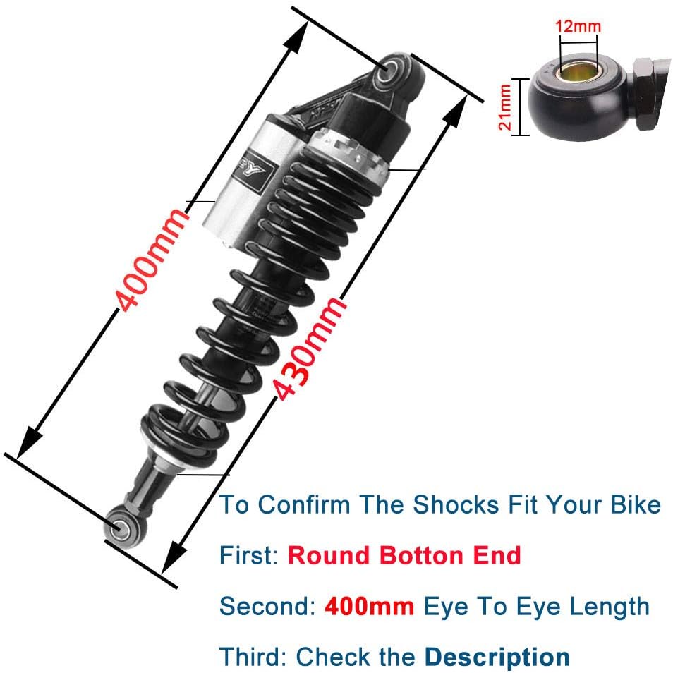 Prоmо 40% оƒƒ Newsmarts 1 Pair Adjustable 375mm Motorcycle Air Shock Absorbers Replacement for Honda Suzuki Yamaha Kawasaki ATV Go Kart Quad Dirt Sport Bikes