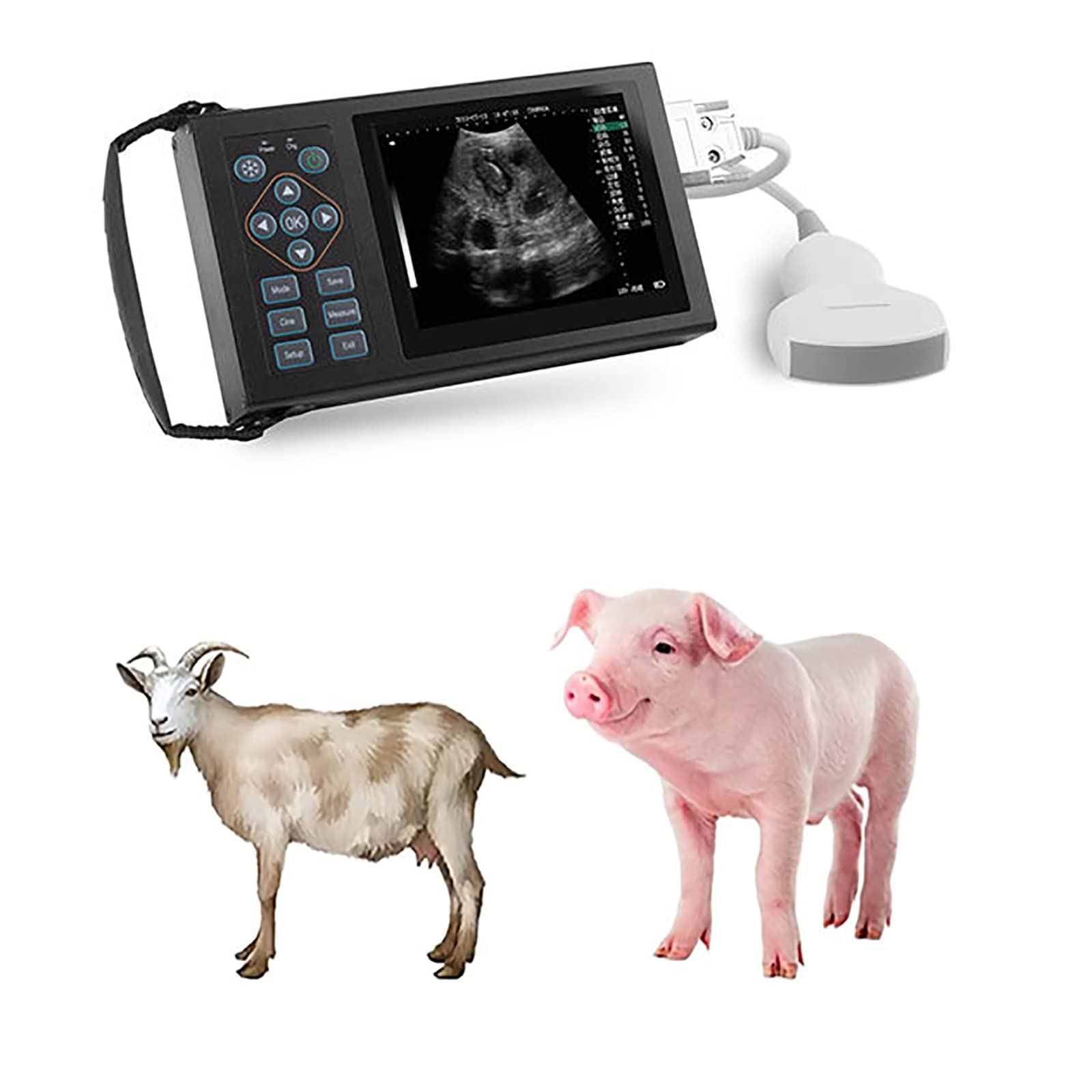 Máquina de ultrasonido veterinaria con sonda microconvexa, escáner de ultrasonido B portátil para pruebas de embarazo en animales, ideal para uso agrícola