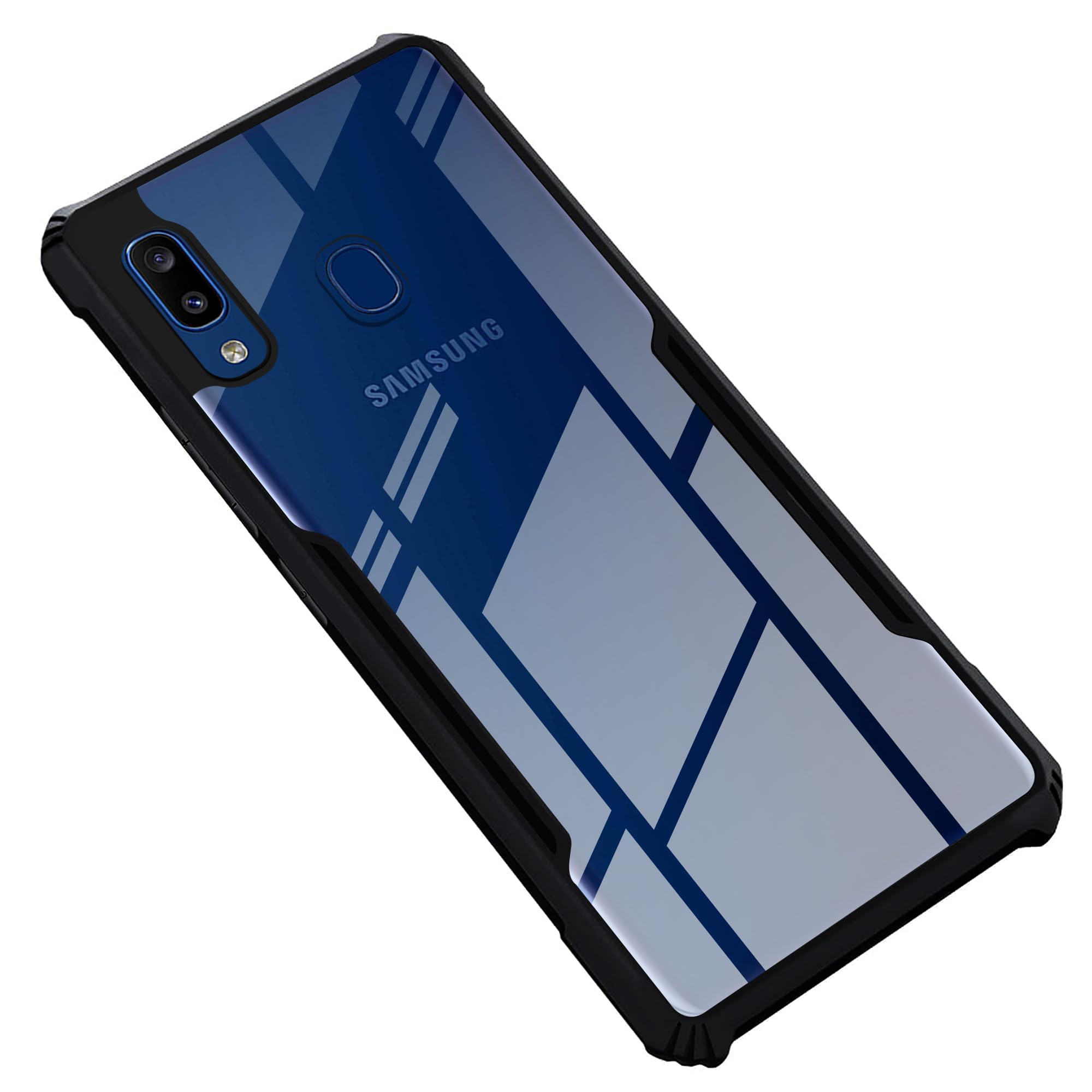 Mr. Case Back Cover Case for Samsung A20 | Samsung A30 | HybridShield Transparent Glass Back | Camera Protection - Black Bumper & Transparent Back (B0CJYK5GMN) Amazon Price History, Amazon Price Tracker