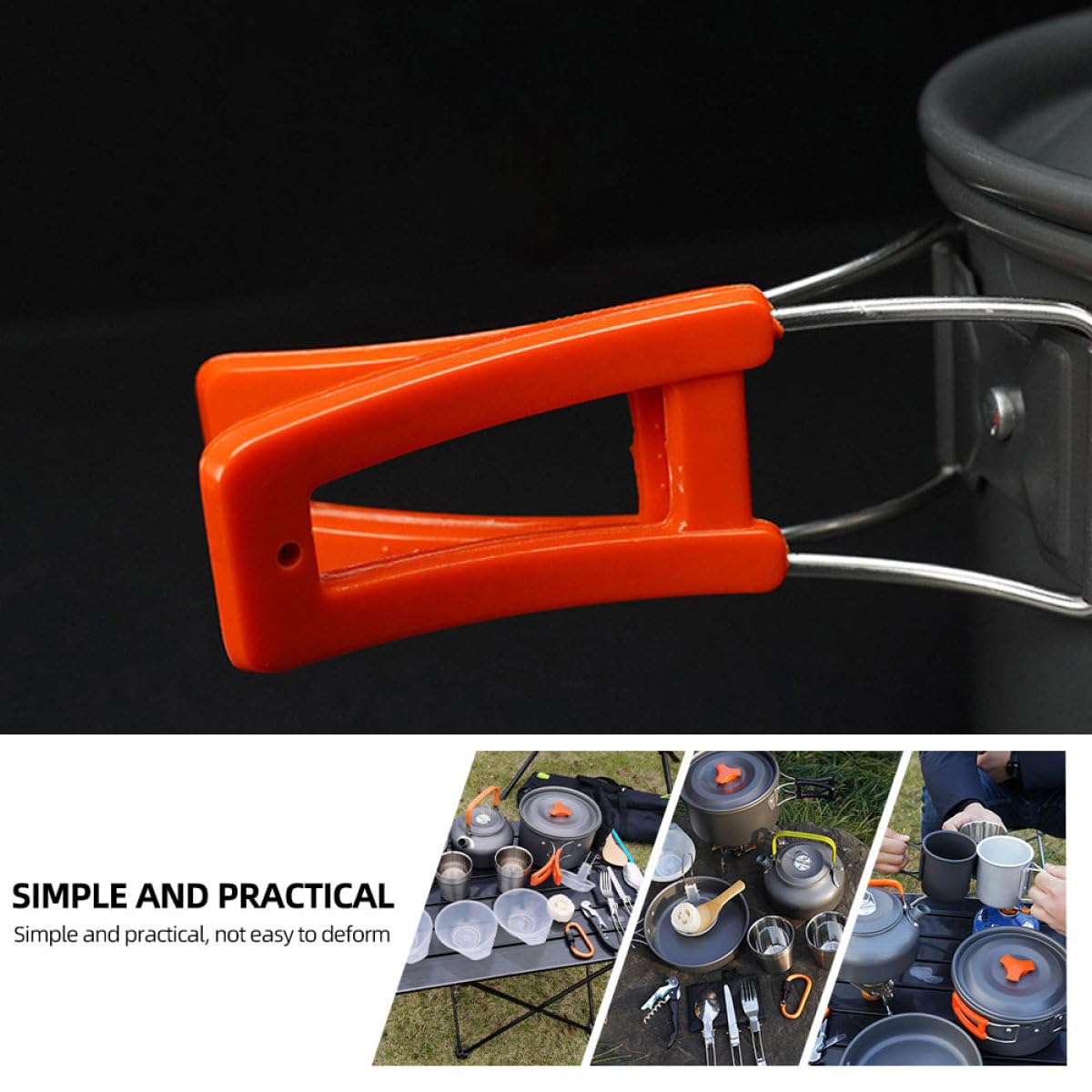 ULTECHNOVO Ensemble Cuisine de Camping Casseroles Légères Poignée Anti-brûlure Portable en Alliage D'aluminium pour Usage Extérieur en Randonnée et Camping