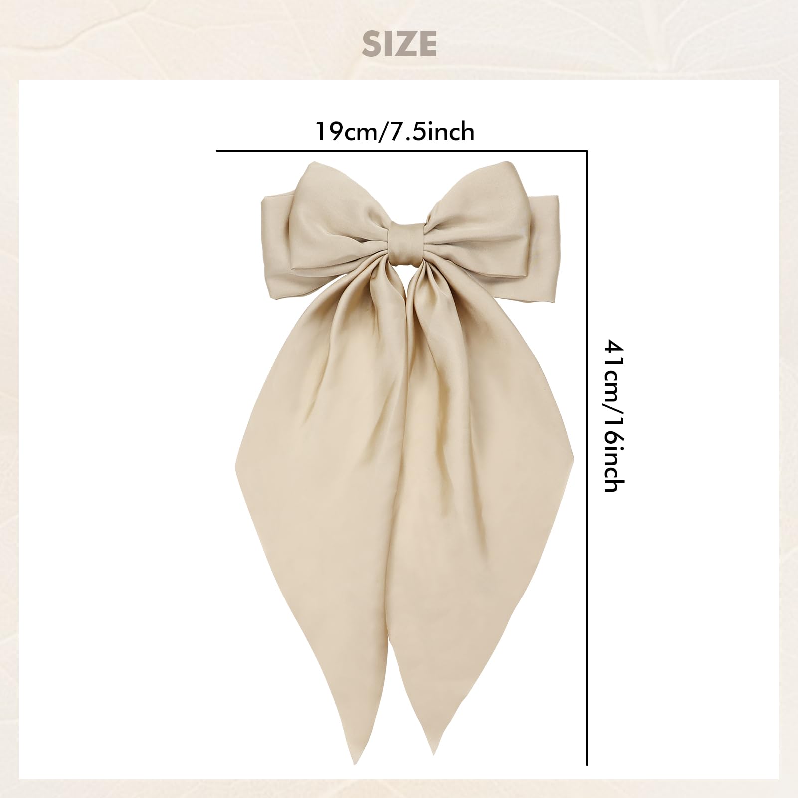 Cinaci 4 Pieces Large Big Oversized Satin Hair Bows with Long Tail French Barrettes Hair Clips Accessories for Women Girls Teens - Image 2
