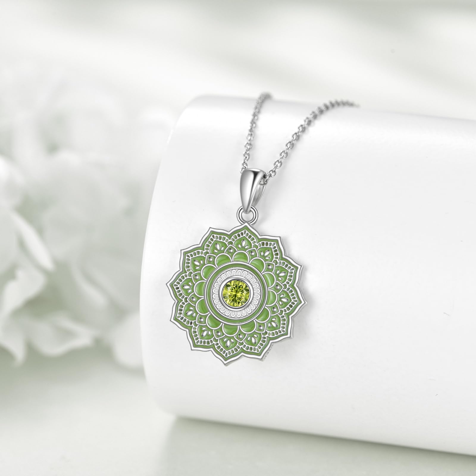 Vadmans Lotus Kette 925 Sterling Silber Lotus Anhänger Halskette Lotusblume Lotus Schmuck für Damen