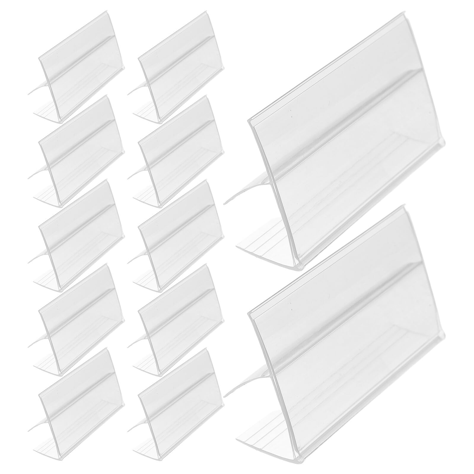 100 pezzi Porta Prezzi Negozio in Plastica Trasparente PVC Supporto Cartellini Segnaprezzi per Scaffali Supermercati e Negozi Clip Etichette per Prezzi Retail Organizzazione