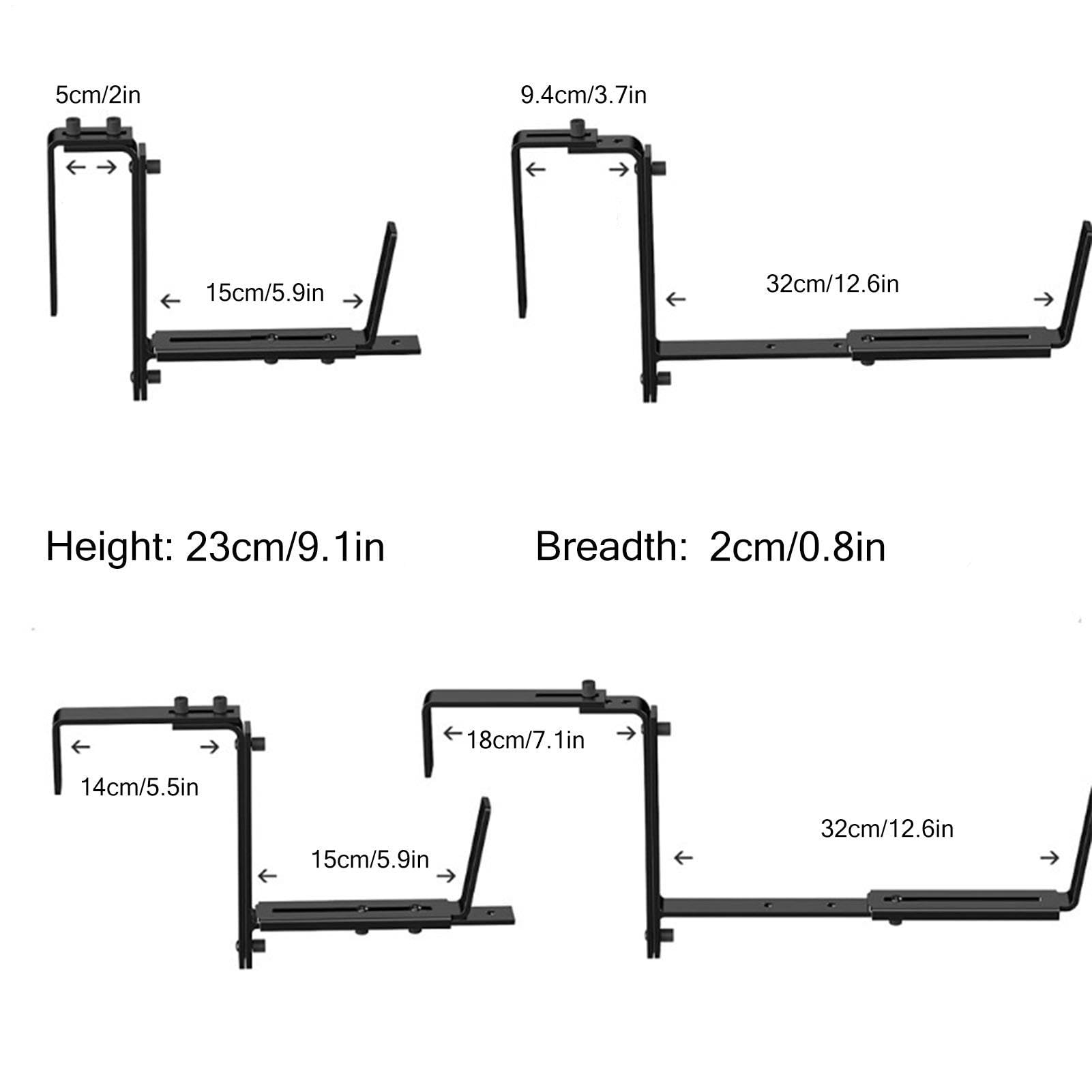 Verstellbare Fensterkastenhalterungen, 2 Stück Metall-Pflanzgefäßhalter