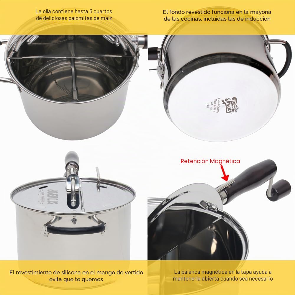 StovePop Popper de palomitas de maíz de acero inoxidable por VICTORIO VKP1160