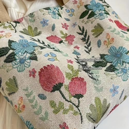 Bolso tote floral elegante con cierre y gran capacidad miniatura 4