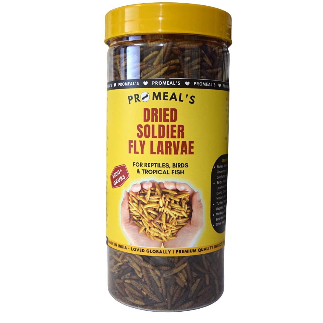 Promeal Whole Dried Black Soldier Fly (BSF) Larvae Adult Treat - Dry Food for Aquarium Fishes Like Flowerhorn, Arowana, and Birds, Finches, Reptiles, and Other Pets (130g) (B0BLM17C9Q) Amazon Price History, Amazon Price Tracker
