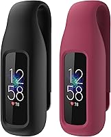 Vista 1 de Paquete de 2 clips para Fitbit Luxe, soporte de clip compatible con Fitbit Luxe, negro + Sangria