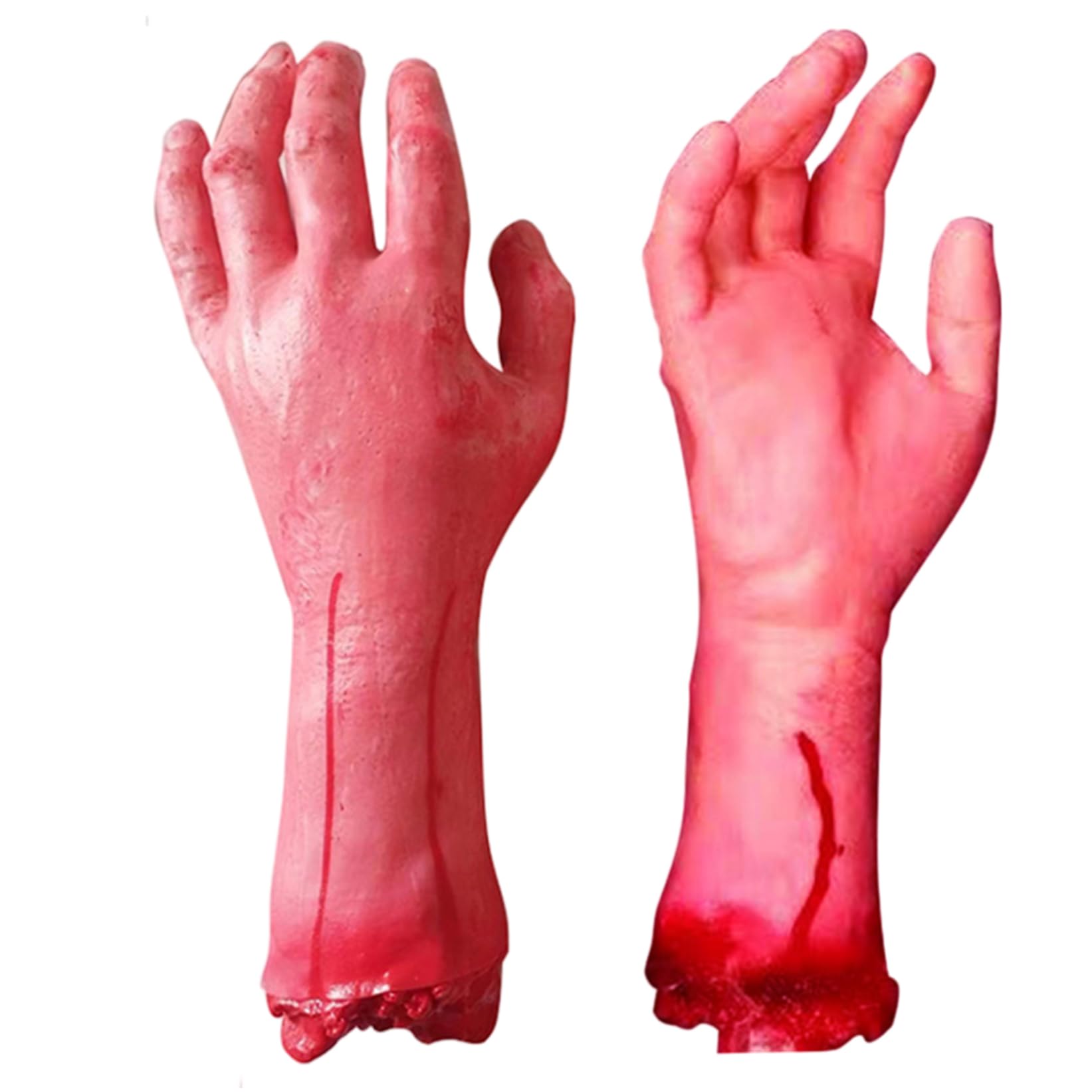 Comebachome 1 Pair 11" Bloody Severed Hand, Realistic Scary Chopped Off Hand for Haunted House
