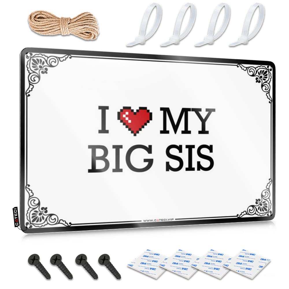 Tin Sign Round Gifts Home Decor - I Love My Big Sis Custom Rustic Style Artwork For Workshop(30X40CM)
