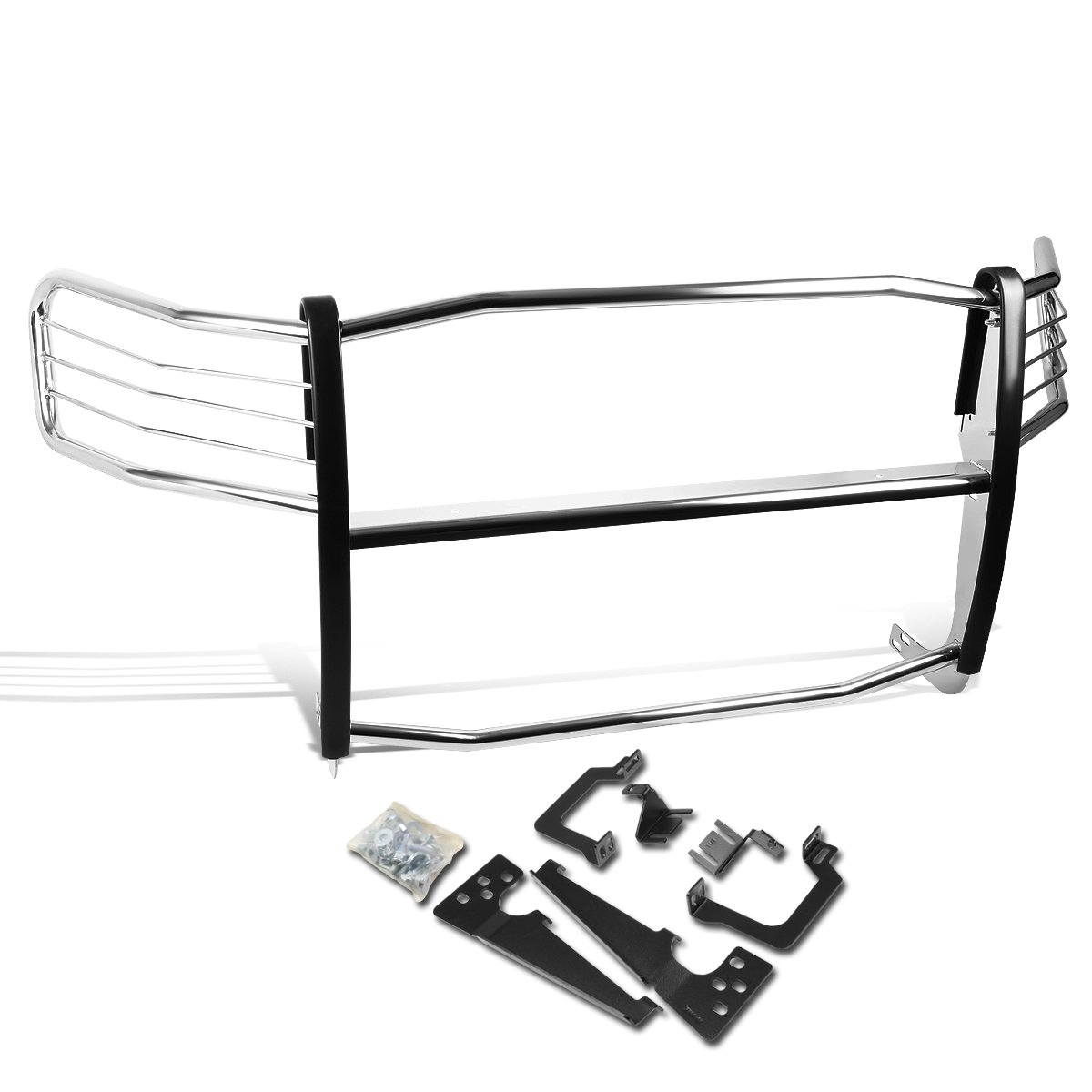 DNA MOTORING GRILL-G-021-SS Front Bumper Brush Grille Guard Compatible with 06-08 Ram 1500/2500/3500 Mega Cab