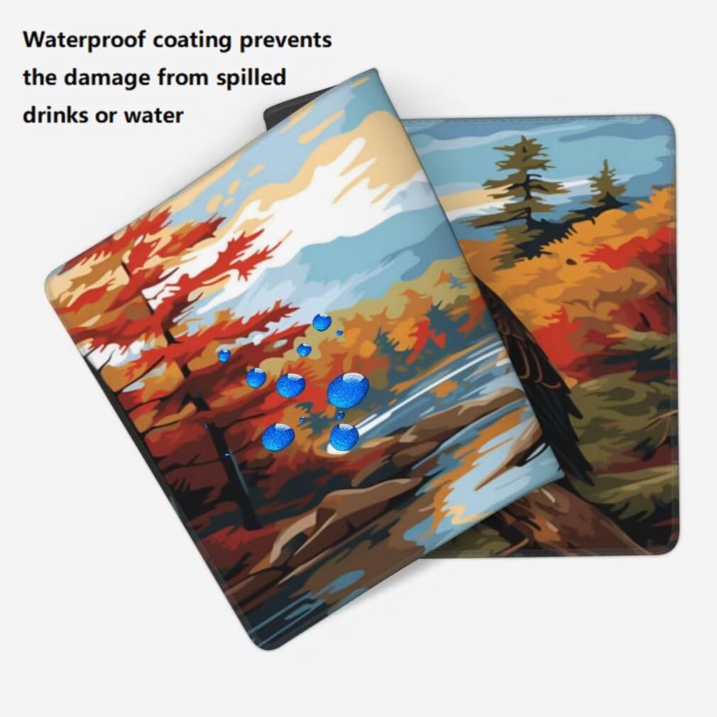 Tappetino Mouse XXL 1000x500mm Aquila Grande Mouse Pad, Tappetino Scrivania con Bordi Cuciti, Grande Mousepad Gaming con Base Antiscivolo per Giocatori, Ufficio e Casa (Fiume Nella Foresta) -MP1544
