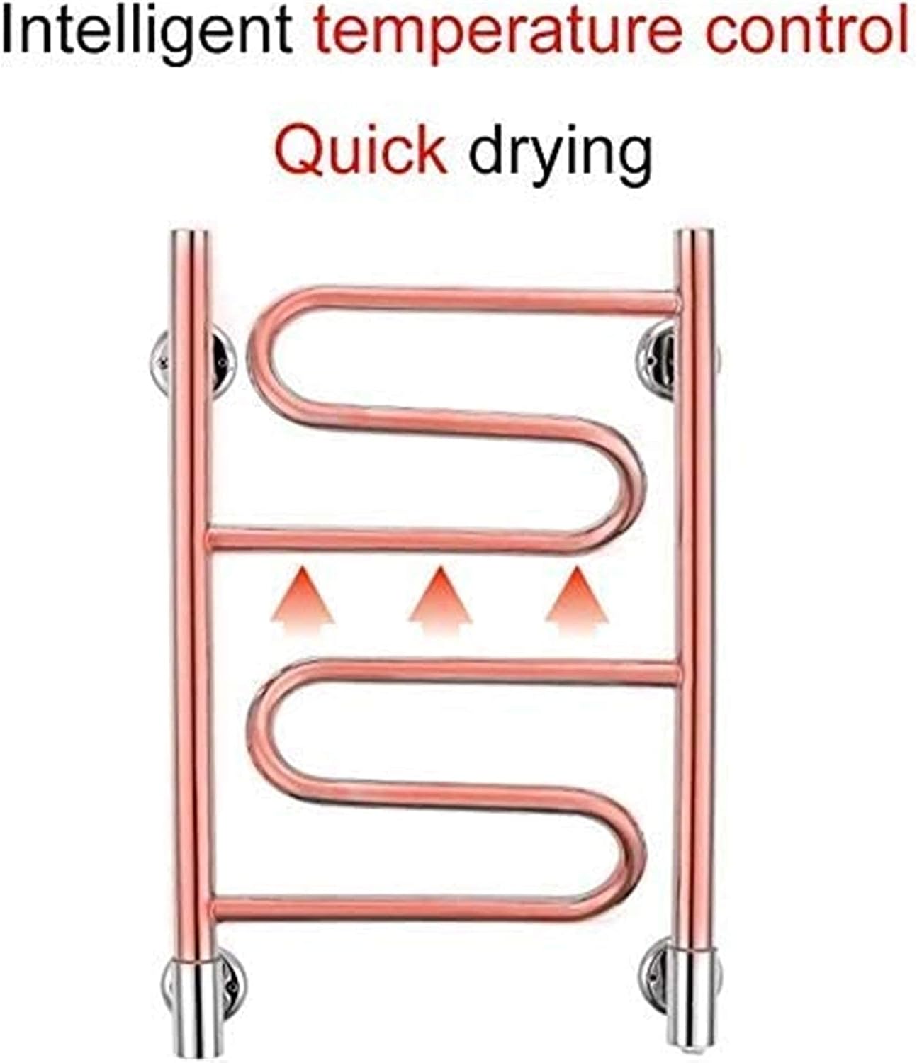 Heated Towel Rail Rails Towel Warmer, Home Bathroom 9 Bar Stainless Steel Electric Towel Warmer S Shape Electric Heated Towel Rack, Space Saving Wall Mounted Towel Drying Rack (Siz