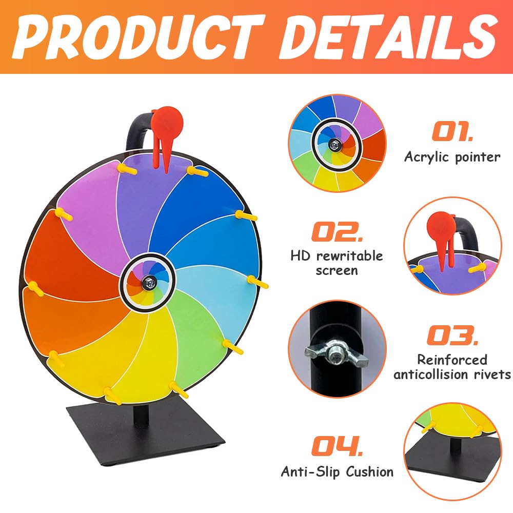 Lucky Roulette koło fortuny 30 cm zestaw z gumką i markerem 10 gniazd